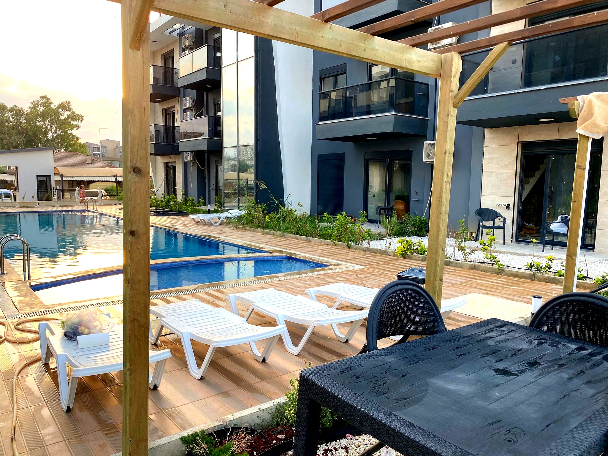 Poolside Pergola & Lounge Area